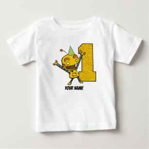 Camiseta Para Bebê Primeiro aniversario do robô