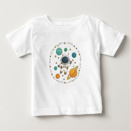 Camiseta Para Bebê Primeiro aniversario do Space Adventure | Espaço E