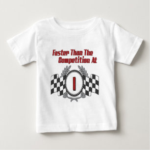 Camiseta Para Bebê Primeiro aniversario do Themed da Corrida