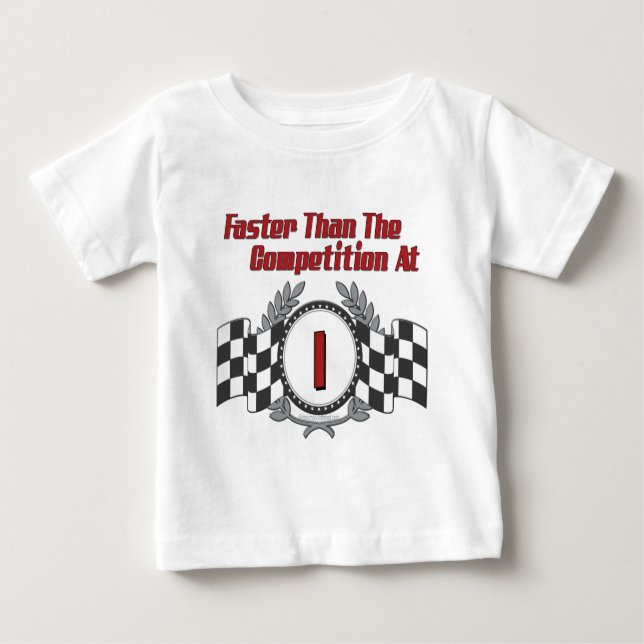 Camiseta Para Bebê Primeiro aniversario do Themed da Corrida (Frente)