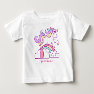 Camiseta Para Bebê Primeiro aniversario do unicórnio
