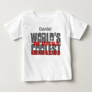 Camiseta Para Bebê primeiro aniversario dotado do mundo com o melhor