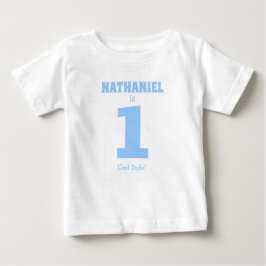Camiseta Para Bebê Primeiro Aniversário Engraçado com Nome