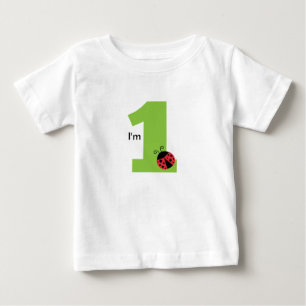 Camiseta Para Bebê Primeiro Aniversário, Eu Tenho Um Ano, Joaninha fo