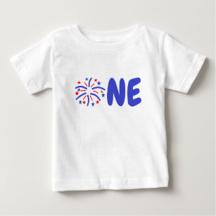 Camiseta Para Bebê primeiro aniversario Firework