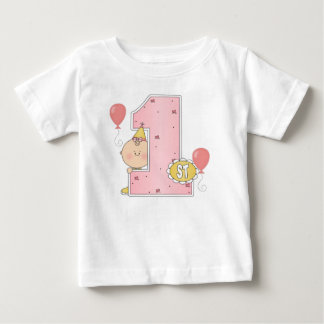 Camiseta Para Bebê primeiro aniversario Girl