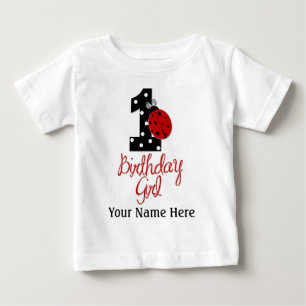 Camiseta Para Bebê primeiro aniversario - Lady Bug - 1 - Ladybug