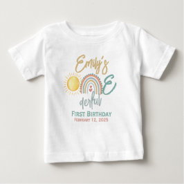 Camiseta Para Bebê Primeiro Aniversário Maravilhoso da Menina