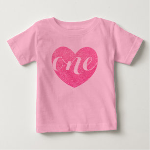 Camiseta Para Bebê primeiro aniversario Menina Brilhante Impressão c