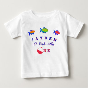 Camiseta Para Bebê primeiro aniversario Ofishally ONE baby boy Baby T