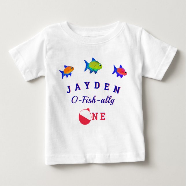 Camiseta Para Bebê primeiro aniversario Ofishally ONE baby boy Baby T (Frente)