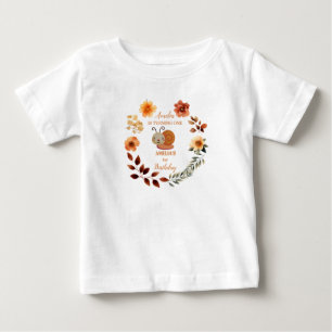Camiseta Para Bebê Primeiro aniversario personalizado de flor silvest
