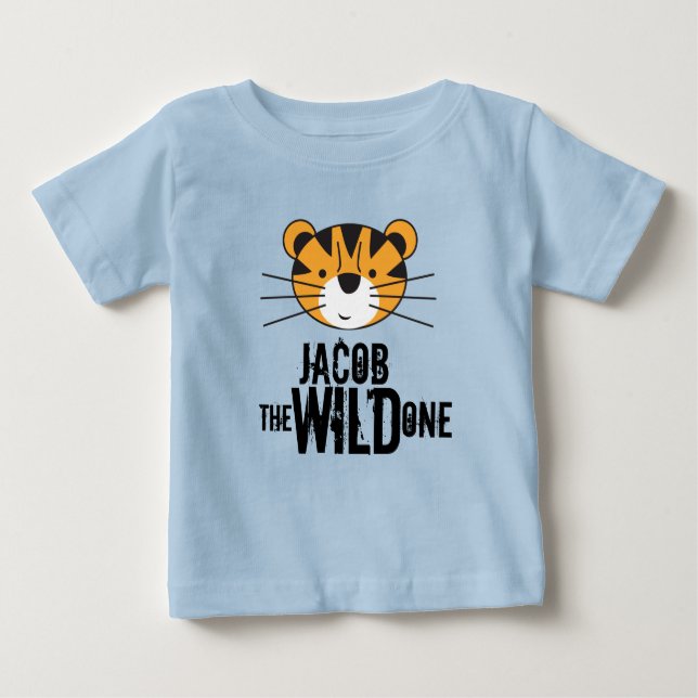 Camiseta Para Bebê Primeiro Aniversário Personalizado WILD ONE (Frente)