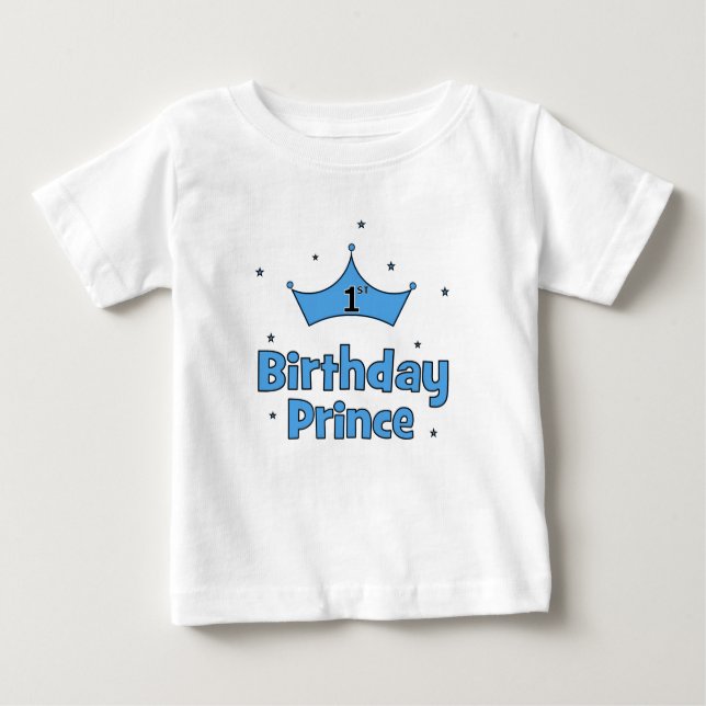 Camiseta Para Bebê primeiro aniversario Prince (Frente)