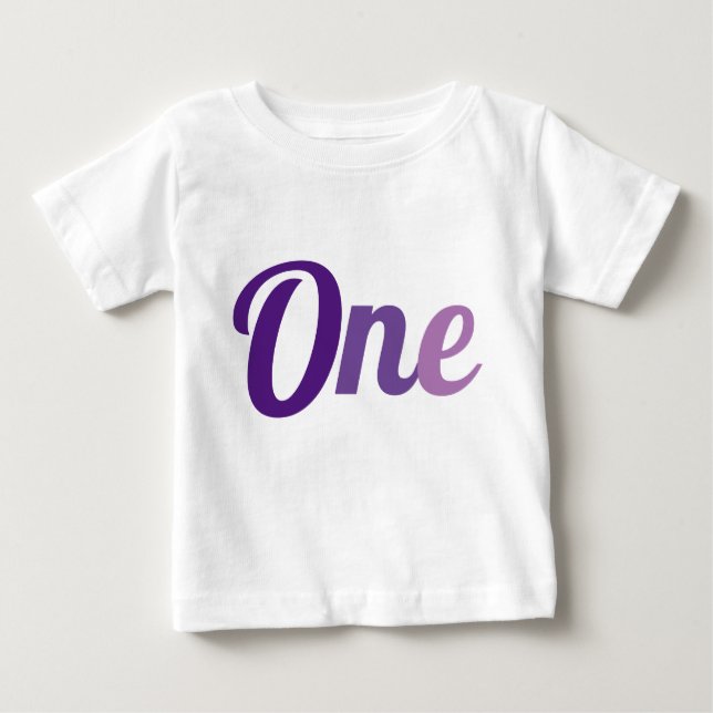 Camiseta Para Bebê Primeiro Aniversário Roxo (Frente)
