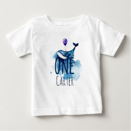 Camiseta Para Bebê Primeiro Aniversário Sob Nome Personalizado Do Mar