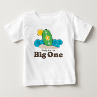 Camiseta Para Bebê Primeiro Aniversário Surf Bebê Longa Folga