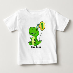Camiseta Para Bebê primeiro aniversario T-Rex