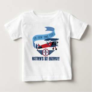 Camiseta Para Bebê primeiro aniversario, T-shiert do avião, avião