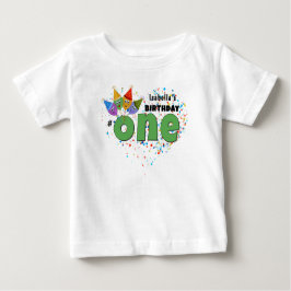 Camiseta Para Bebê primeiro aniversario T-Shirt com Chapéu de Festa e