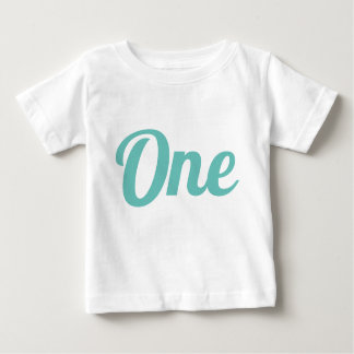 Camiseta Para Bebê Primeiro Aniversário Teal