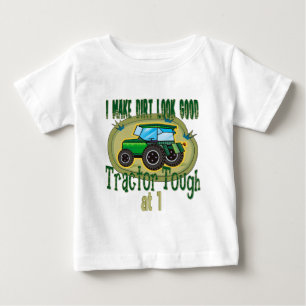 Camiseta Para Bebê Primeiro aniversario Tough Trator