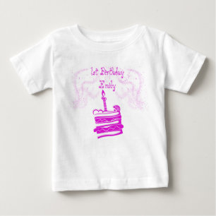 Camiseta Para Bebê Primeiro aniversario Tutu Tee