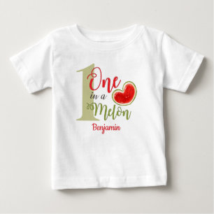 Camiseta Para Bebê primeiro aniversario Um De Um Melão