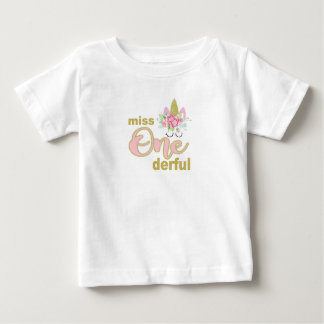 Camiseta Para Bebê Primeiro aniversario Unicorn maravilhoso