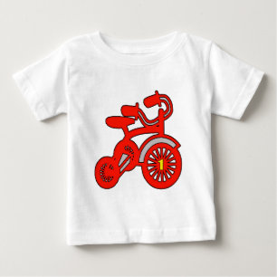 Camiseta Para Bebê Primeiro aniversario vermelho do triciclo