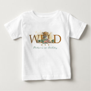Camiseta Para Bebê Primeiro aniversario Wild One Boy