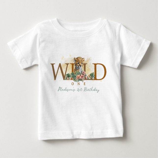 Camiseta Para Bebê Primeiro aniversario Wild One Boy (Frente)