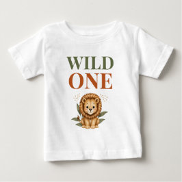Camiseta Para Bebê Primeiro Aniversário Wild One Safari