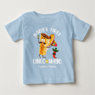 Camiseta Para Bebê Primeiro Cinco de Mayo do Bebê Burrito bobo