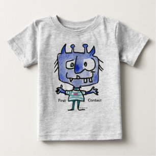 Camiseta Para Bebê Primeiro contato: Alienígena azul nº 22