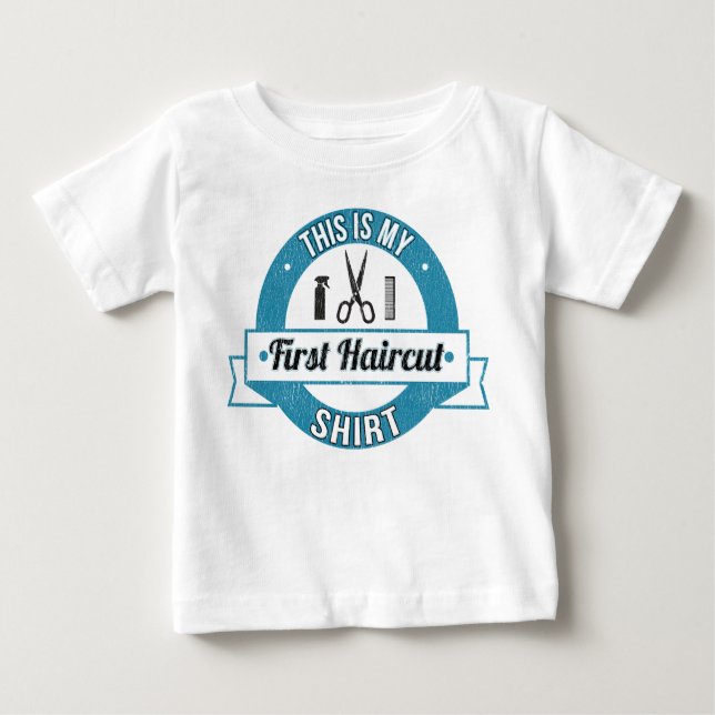 Camiseta Para Bebê Primeiro corte de cabelo Engraçado Souvenir (Frente)