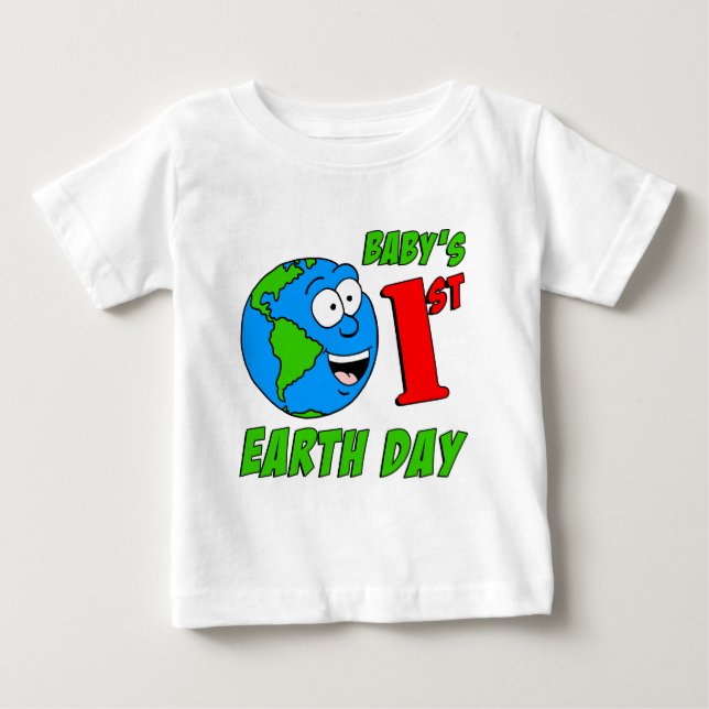 Camiseta Para Bebê Primeiro Dia da Terra do Bebê (Frente)