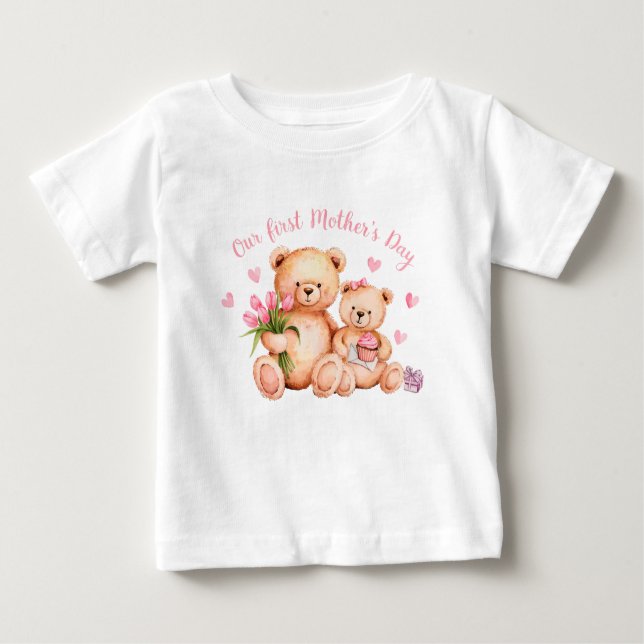 Camiseta Para Bebê Primeiro Dia das Mães (Frente)