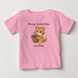 Camiseta Para Bebê Primeiro Dia das Mães Gato Gengibre: Bodysuit de B