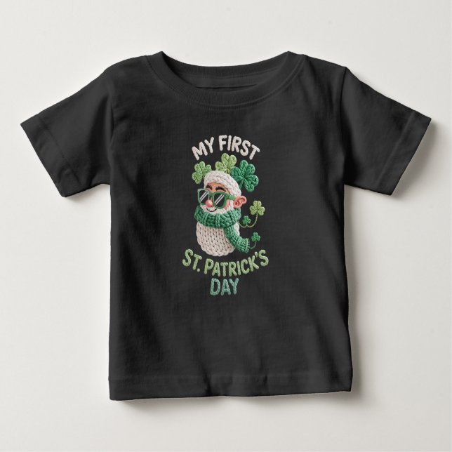 Camiseta Para Bebê Primeiro Dia de São Patrício Bebê Irlandês (Frente)