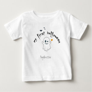 Camiseta Para Bebê Primeiro Fantasma Personalizado de Cuecas do Hallo
