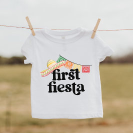 Camiseta Para Bebê Primeiro Fiesta Birthday T-Shirt