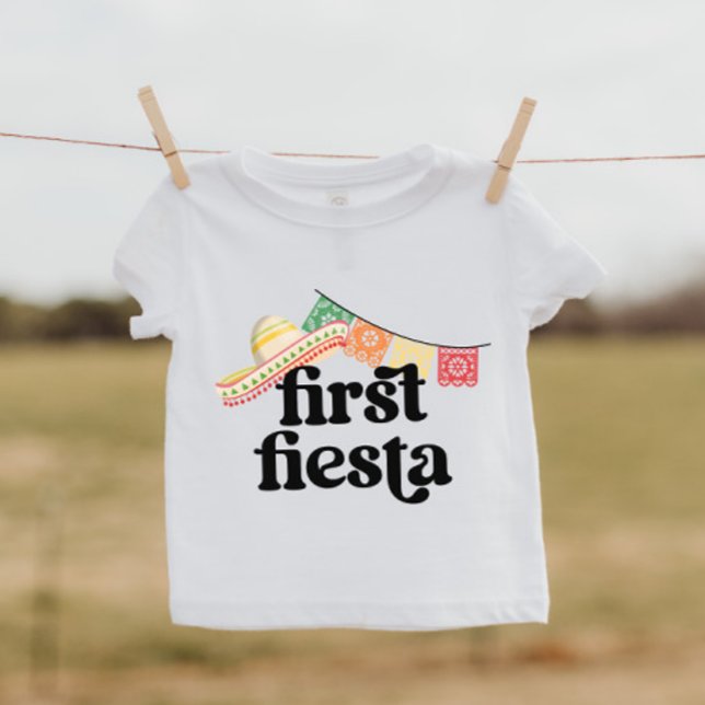 Camiseta Para Bebê Primeiro Fiesta Birthday T-Shirt (Criador carregado)