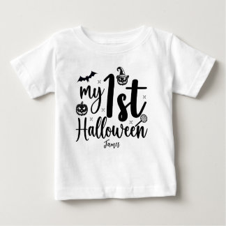 Camiseta Para Bebê Primeiro Halloween Personalizado