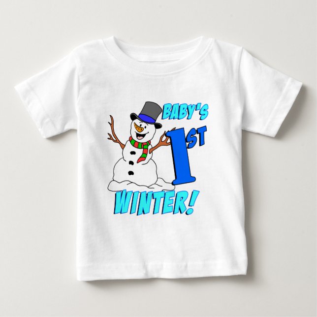 Camiseta Para Bebê Primeiro inverno do bebê (Frente)
