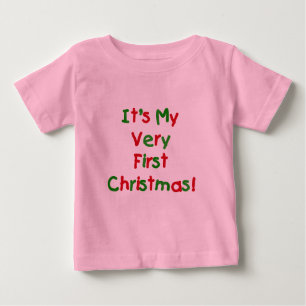 Camiseta Para Bebê Primeiro Natal
