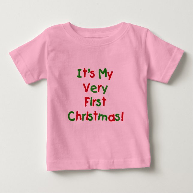 Camiseta Para Bebê Primeiro Natal (Frente)
