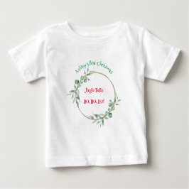 Camiseta Para Bebê Primeiro Natal, Bebê Top. Texto personalizável.