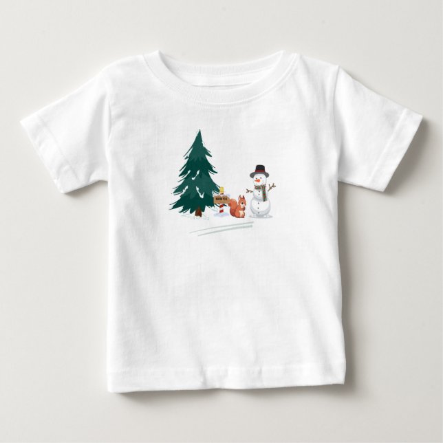 Camiseta Para Bebê Primeiro Natal do Bebê (Frente)
