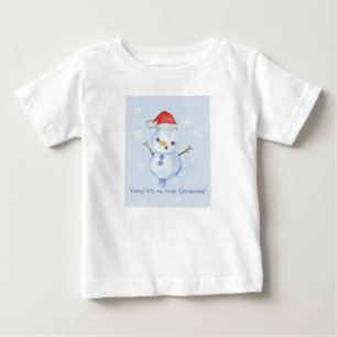 Camiseta Para Bebê Primeiro Natal do bebê